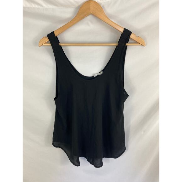 Lush Womans Black Lightweight Chiffon Flowy Tank Size Small - Picture 1 of 2